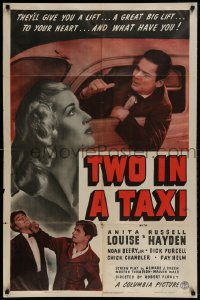 8j933 TWO IN A TAXI 1sh 1941 artwork of Anita Louise & Russell Hayden who will give you a lift!