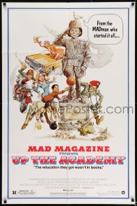 8j942 UP THE ACADEMY 1sh 1980 MAD Magazine, Jack Rickard art of Alfred E. Neuman statue!