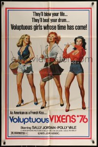 8j953 VOLUPTUOUS VIXENS '76 1sh 1976 they'll beat your drum, artwork of sexy girls!