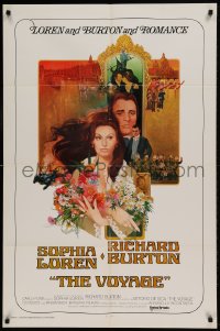 8j954 VOYAGE int'l 1sh 1974 Sophia Loren, Richard Burton, Vittorio De Sica