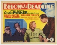 8k028 BELOW THE DEADLINE TC 1936 Cecilia Parker in a dynamic drama of lurking shadows on Broadway!