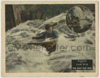 8k422 BEST BAD MAN LC 1925 Tom Mix caught in rapids gets Tony's help saving girl, art & photo!
