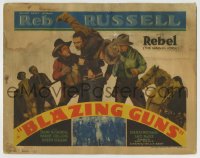 8k037 BLAZING GUNS TC 1935 Reb Russell & his horse Rebel, The Marvel Horse, cool cowboy image!