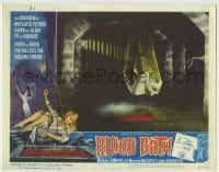 8k435 BLOOD BATH LC #2 1966 AIP, great image of girl in net being lowered into a pit of horror!