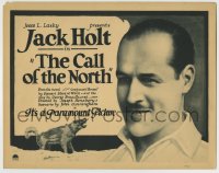 8k051 CALL OF THE NORTH TC 1921 Jack Holt, Madge Bellamy, Noah Beery Sr., cool wolf art!
