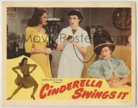 8k469 CINDERELLA SWINGS IT LC #2 R1947 pretty Gloria Warren with two girls in hair salon!