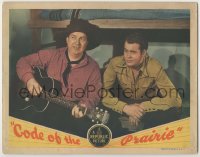 8k473 CODE OF THE PRAIRIE LC 1944 great close up of Smiley Burnette with guitar by Sunset Carson!