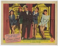 8k488 COVER GIRL LC 1944 sexy Rita Hayworth dancing on stage with three girls & Phil Silvers!
