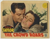 8k491 CROWD ROARS LC 1938 nothing will ever come between Robert Taylor & Maureen O'Sullivan!