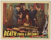 8k507 DEATH FROM A DISTANCE LC 1935 worried Lola Lane surrounded by Russell Hopton & men!