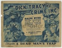 8k083 DICK TRACY VS. CRIME INC. chapter 4 TC 1941 Ralph Byrd & cartoon counterpart w/ machine guns!