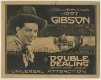 8k086 DOUBLE DEALING TC 1923 smiling portriat of Hoot Gibson + cool artwork by Jack Savage!