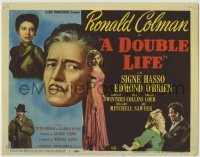 8k087 DOUBLE LIFE TC 1947 film noir, Ronald Colman, Signe Hasso & pretty Shelley Winters!
