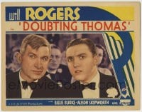 8k526 DOUBTING THOMAS LC 1935 great c/u of Will Rogers & Frank Albertson in tuxedos in audience!