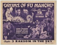 8k090 DRUMS OF FU MANCHU chapter 3 TC 1940 Republic serial, Ransom in the Sky, cool art & photos!
