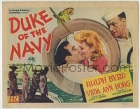 8k092 DUKE OF THE NAVY TC 1942 great image of Ralph Byrd & Veda Ann Borg kissing on island!