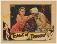 8k536 EAST OF BORNEO LC 1931 great close up of turbaned Noble Johnson kissing Rose Hobart's hand!