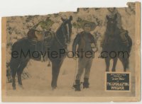 8k543 EVERLASTING WHISPER LC 1925 Tom Mix & Alice Calhoun with horses in snowy wilderness!