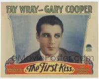 8k559 FIRST KISS LC 1928 great close portrait of young Gary Cooper wearing suit & tie!