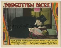 8k579 FORGOTTEN FACES LC 1928 Clive Brook wearing tuxedo & top hat finds a baby at his doorstep!