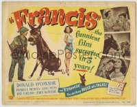 8k109 FRANCIS THE TALKING MULE TC 1949 great art of Donald O'Connor, Patricia Medina & donkey!