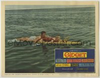 8k602 GIDGET LC #2 1959 James Darren gives Sandra Dee a ride back to shore on his surfboard!