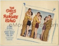 8k611 GIRLS OF PLEASURE ISLAND LC #3 1953 Leo Genn, Don Taylor & Gene Barry with sexy ladies!
