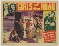 8k612 GIRLS OF THE ROAD LC 1940 Ann Dvorak, Helen Mack & Lola Lane standing outside shack!