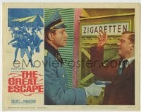 8k627 GREAT ESCAPE LC #6 1963 Richard Attenborough is caught by Nazi officer at film's climax!