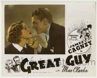 8k628 GREAT GUY color-glos 11x14 R1940s best romantic c/u of James Cagney & Mae Clarke about to kiss!