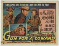 8k118 GUN FOR A COWARD TC 1956 brothers Fred MacMurray, Dean Stockwell & Jeffrey Hunter!