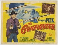 8k119 GUNFIGHTER TC 1950 Gregory Peck's only friends were his guns, great outlaw image!