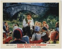 8k642 HANS CHRISTIAN ANDERSEN photolobby 1953 Danny Kaye shows puppet to kids gathered around him!