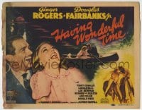 8k122 HAVING WONDERFUL TIME TC 1938 New York City typist Ginger Rogers & Douglas Fairbanks Jr