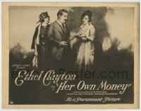 8k124 HER OWN MONEY TC 1922 art of woman shocked by man handing other woman lots of money!