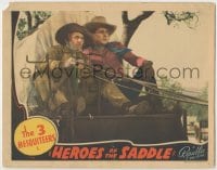 8k661 HEROES OF THE SADDLE LC 1940 great close up of Robert Livingston on covered wagon!