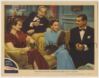 8k678 HUCKSTERS LC #4 1947 Clark Gable, Deborah Kerr, Adolphe Menjou & Gloria Holden on couch!