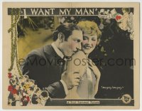 8k685 I WANT MY MAN LC 1925 sexy Doris Kenyon tells the man kissing her shoulder he is naughty!