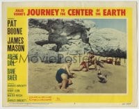 8k705 JOURNEY TO THE CENTER OF THE EARTH LC #4 1959 Peter Ronson, Arlene Dahl & others on beach!