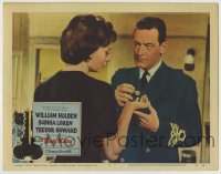8k714 KEY LC #8 1958 Navy officer William Holden gives the key to beautiful Sophia Loren!