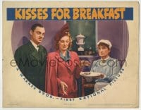 8k725 KISSES FOR BREAKFAST LC 1941 close up of Jerome Cowan, Shirley Ross & Una O'Connor!