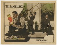 8k727 LADDER JINX LC 1922 young Edward Everett Horton in tuxedo & holding ladder + cool imp art!