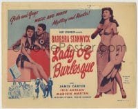 8k155 LADY OF BURLESQUE TC R1952 sexy Barbara Stanwyck as Gypsy Rose Lee-like stripper!