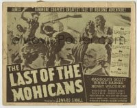 8k157 LAST OF THE MOHICANS TC R1947 Randolph Scott, Binnie Barnes, James Fenimore Cooper