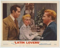 8k735 LATIN LOVERS LC #5 1953 Lana Turner between new & old lovers Ricardo Montalban & John Lund!