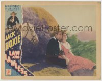 8k736 LAW & LAWLESS LC 1932 romantic close up of Jack Hoxie & Hilda Moreno relaxing outdoors!