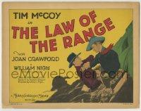 8k159 LAW OF THE RANGE TC 1928 Tim McCoy fighting, Joan Crawford billed but not pictured!