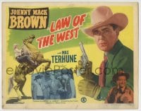 8k160 LAW OF THE WEST TC 1949 Johnny Mack Brown & Max Terhune stop crooked real estate agents!