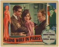8k748 LONE WOLF IN PARIS LC 1938 Francis Lederer & pretty Frances Drake held at gunpoint!