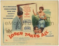 8k170 LOSER TAKES ALL TC 1957 Rossano Brazzi, Glynis Johns, winningest romance of the year!